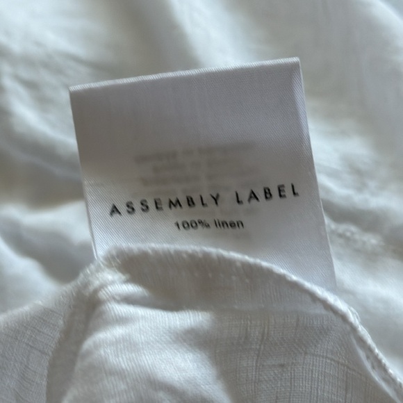 Assembly Label 100% Linen shirt sleeves boxy round collar blouse top Sz 10 - Picture 7 of 8